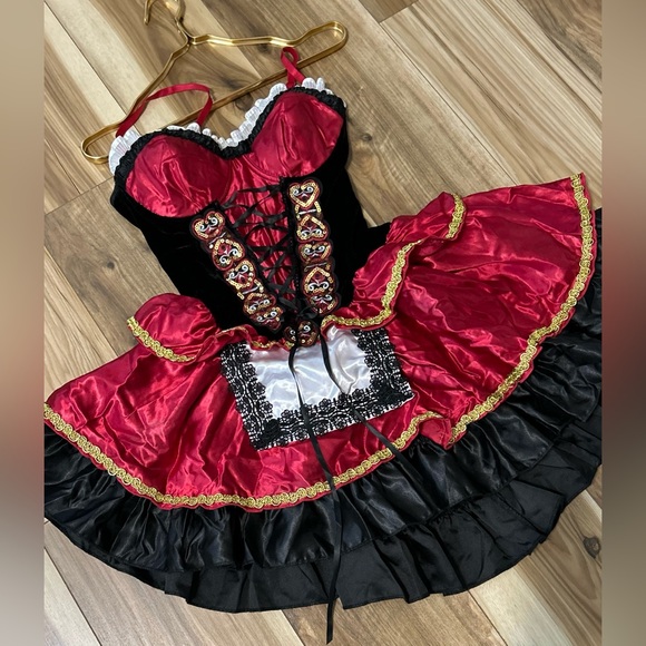Spirit Little Red Riding Hood Corset Gloves Cape Costume Play Size M - Picture 15 of 16